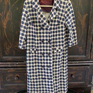 Vintage Blue and White Houndstooth Jacket